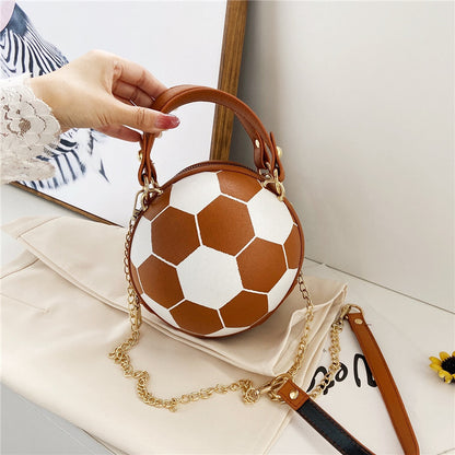 Shoulder Bag Basketball Football Chain Crossbody Bag Round Ball Bag