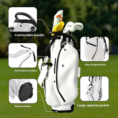 Golf Bag PU Leather Waterproof Portable Bracket