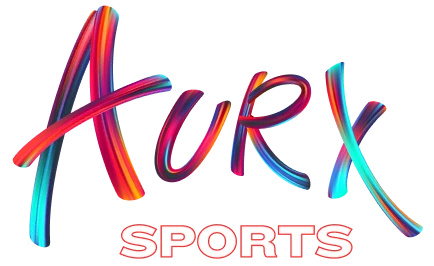 Colorful 'Aurix Sports' logo on a white background
